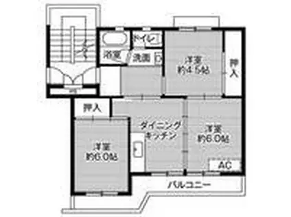 ビレッジハウス荒木 1(2DK/1階)の間取り写真