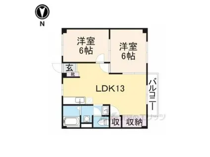 ブランドール土谷Ⅱ(2LDK/2階)の間取り写真