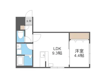 ドゥージエムII(1LDK/1階)の間取り写真