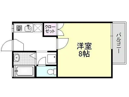 ボンマレ(1K/2階)の間取り写真