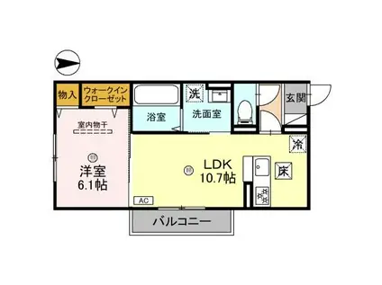 ジューンベリ―ガーデン(1LDK/2階)の間取り写真