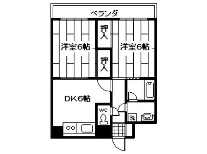 メゾン・ローレル(2DK/4階)の間取り写真