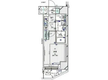メインステージ大山II(1K/6階)の間取り写真