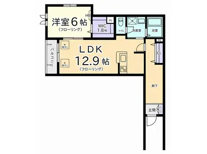 CASA DEL AMUZA(1LDK/2階)の間取り写真