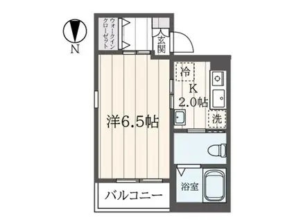 フラット高田(1K/3階)の間取り写真