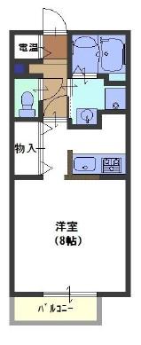 パンリュ ミエール(ワンルーム/1階)の間取り写真