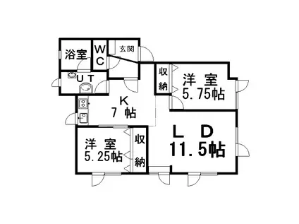 HORN(2LDK/1階)の間取り写真
