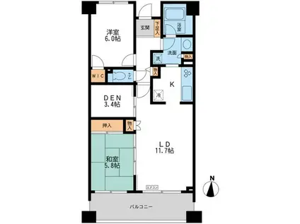 CASSIA横濱ガーデン山(2SLDK/4階)の間取り写真