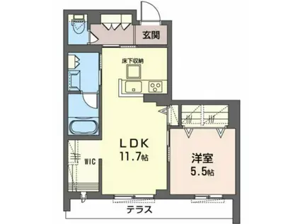 シャーメゾン花水木(1LDK/1階)の間取り写真