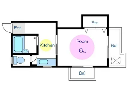 マンション小林会館(1K/6階)の間取り写真