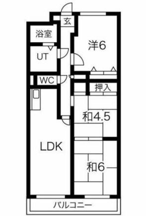 スバル城南(3LDK/2階)の間取り写真