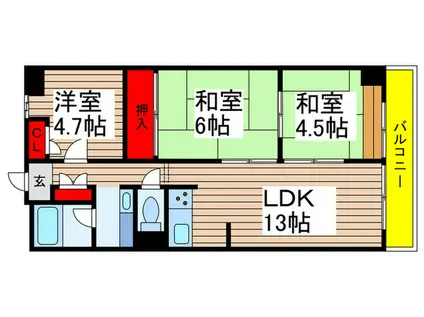 シャトルグランディ(3LDK/1階)の間取り写真