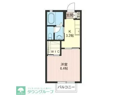 ステージベル(1K/1階)の間取り写真