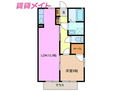 エルピス(1LDK/1階)の間取り写真