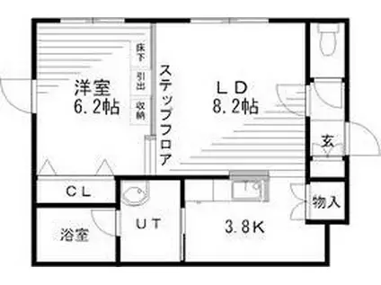 プレシャス弐番館(1LDK/3階)の間取り写真