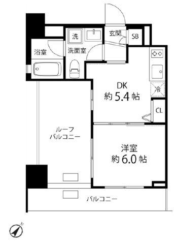T S GARDEN東池袋(1DK/12階)の間取り写真