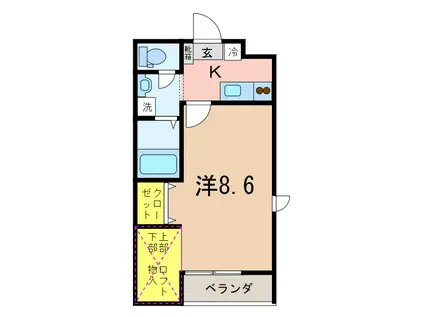 マツビル(1K/3階)の間取り写真