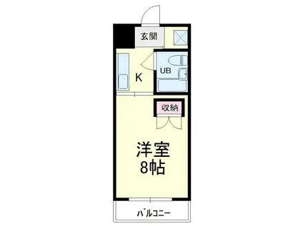 ジュネス陽向(1K/2階)の間取り写真