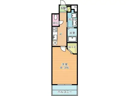 ギャラン竪町NEO(1K/15階)の間取り写真