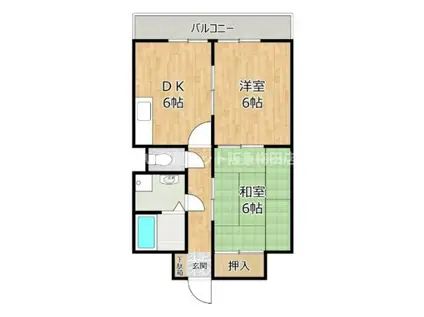 アークグラン大阪ウエスト(1K/2階)の間取り写真