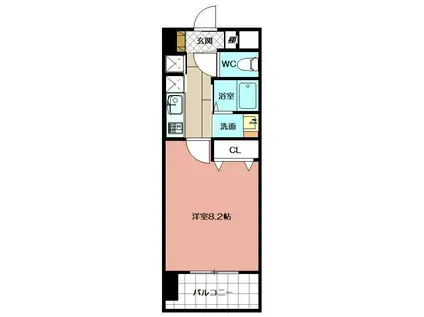 レジデンシャルHHA DAIMON(1K/7階)の間取り写真