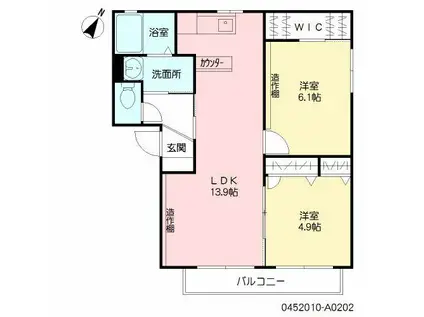 バリュージュ天神(2LDK/2階)の間取り写真