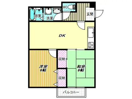 メゾン立部(2LDK/2階)の間取り写真