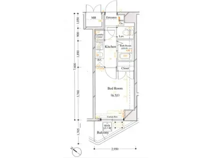 CYNTHIA FOUR-D GOTANDA-ウエスト(1K/8階)の間取り写真