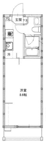 リバーノース大町西(ワンルーム/2階)の間取り写真