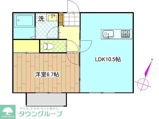 セピア ルージュ(1LDK/2階)の間取り写真