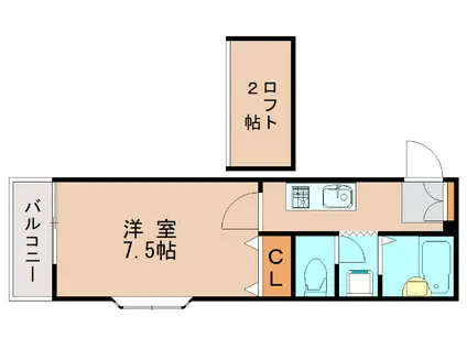 イーストスプリーム II(1K/2階)の間取り写真