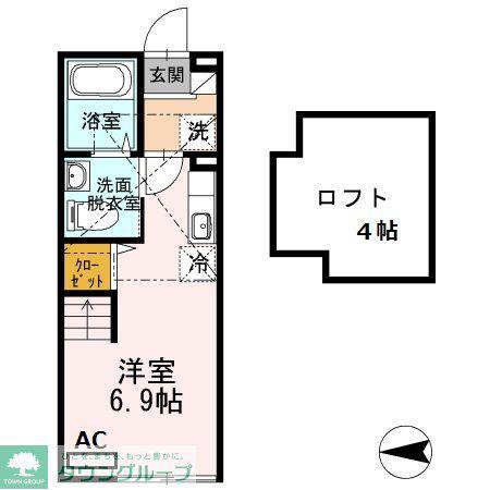 京急本線 生麦駅 徒歩7分 2階建 築14年(ワンルーム/2階)の間取り写真