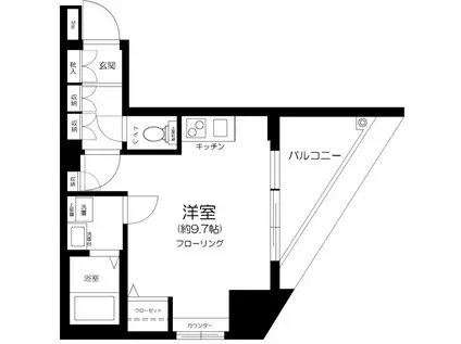 ロアール茅場町(ワンルーム/2階)の間取り写真
