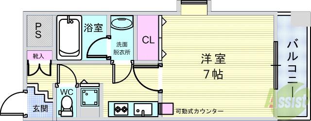 MSPALAZZO(1K/4階)の間取り写真