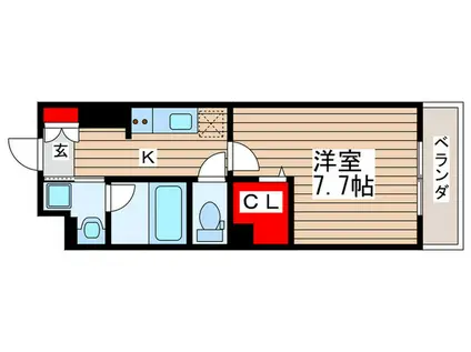 ラヴィベール妙典(1K/1階)の間取り写真