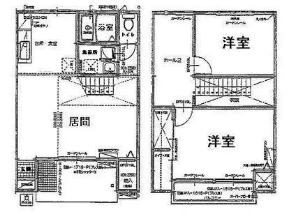 ウエストガーデンハイツ C棟(2LDK/1階)の間取り写真