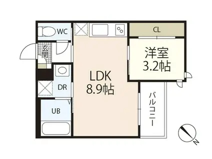 REGALEST大町駅前(1LDK/2階)の間取り写真
