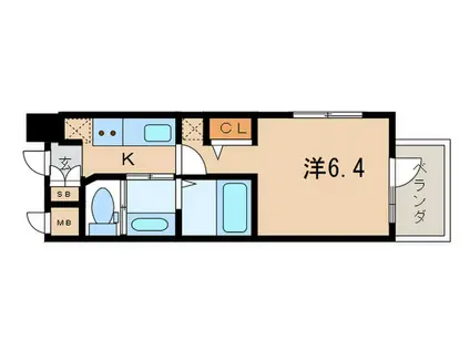 ECコウベハーバーランドマエ7レーベル(1K/10階)の間取り写真