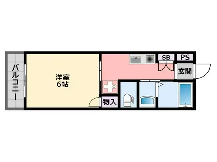 エアリーI(1K/1階)の間取り写真