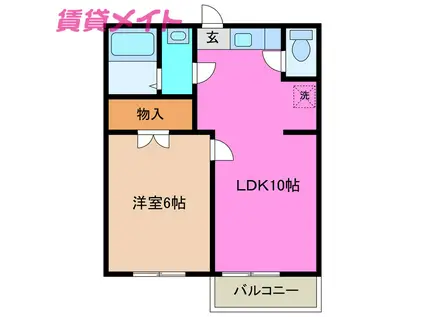 HERUMITAJYU IV(1LDK/2階)の間取り写真