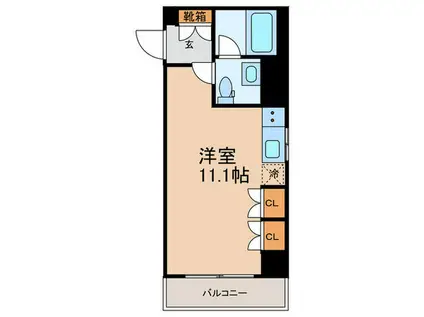 レヴィーガときわ台CROB(ワンルーム/3階)の間取り写真
