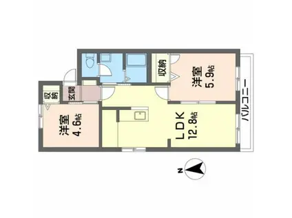 今川ハイツ(3DK/2階)の間取り写真