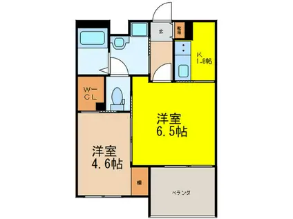 リアンレガーロ雑餉隈駅(2K/4階)の間取り写真