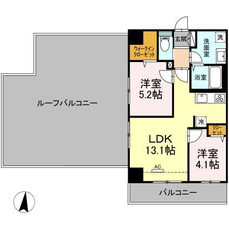 GRAND SOLEIL(2LDK/5階)の間取り写真