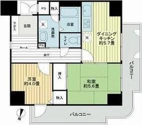 ライオンズマンション大正橋公園(2DK/5階)の間取り写真