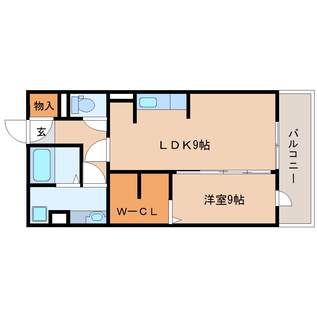 アーバンウェル(1LDK/2階)の間取り写真