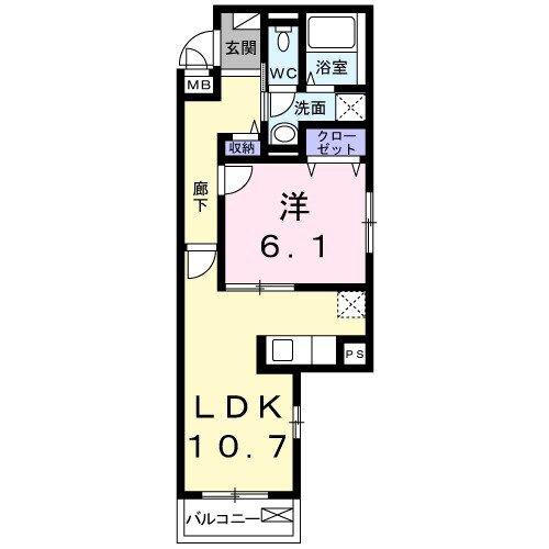 GRANGE四条大宮(1LDK/1階)の間取り写真