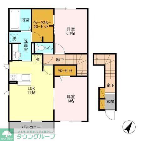 セジュールアペゼ(2LDK/2階)の間取り写真