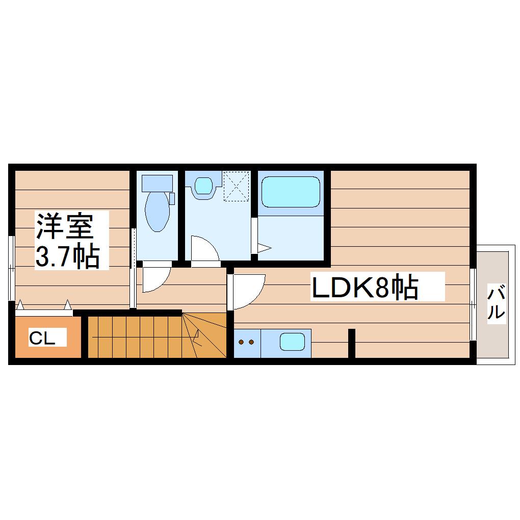 MEI八乙女(1LDK/2階)の間取り写真