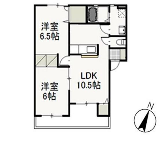 シャトレカタヤマ(2LDK/1階)の間取り写真